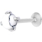 16G 5/16 White Howlite Internally Threaded Labret Monroe Tragus