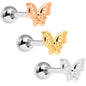 16G 1/4 Blush Butterfly Cartilage Tragus Earring Set of 3