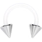 14G 3/8 Flexible Bioplast Cone End Horseshoe Circular Barbell