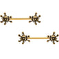 14G 9/16 Gold Tone Summer Sunshine Barbell Nipple Ring Set