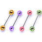 Summer Party Zig Zag Barbell Tongue Ring Set of 4