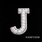 Pearl Rhinestone Cloth Sticker-Letter A-White-2 Pack