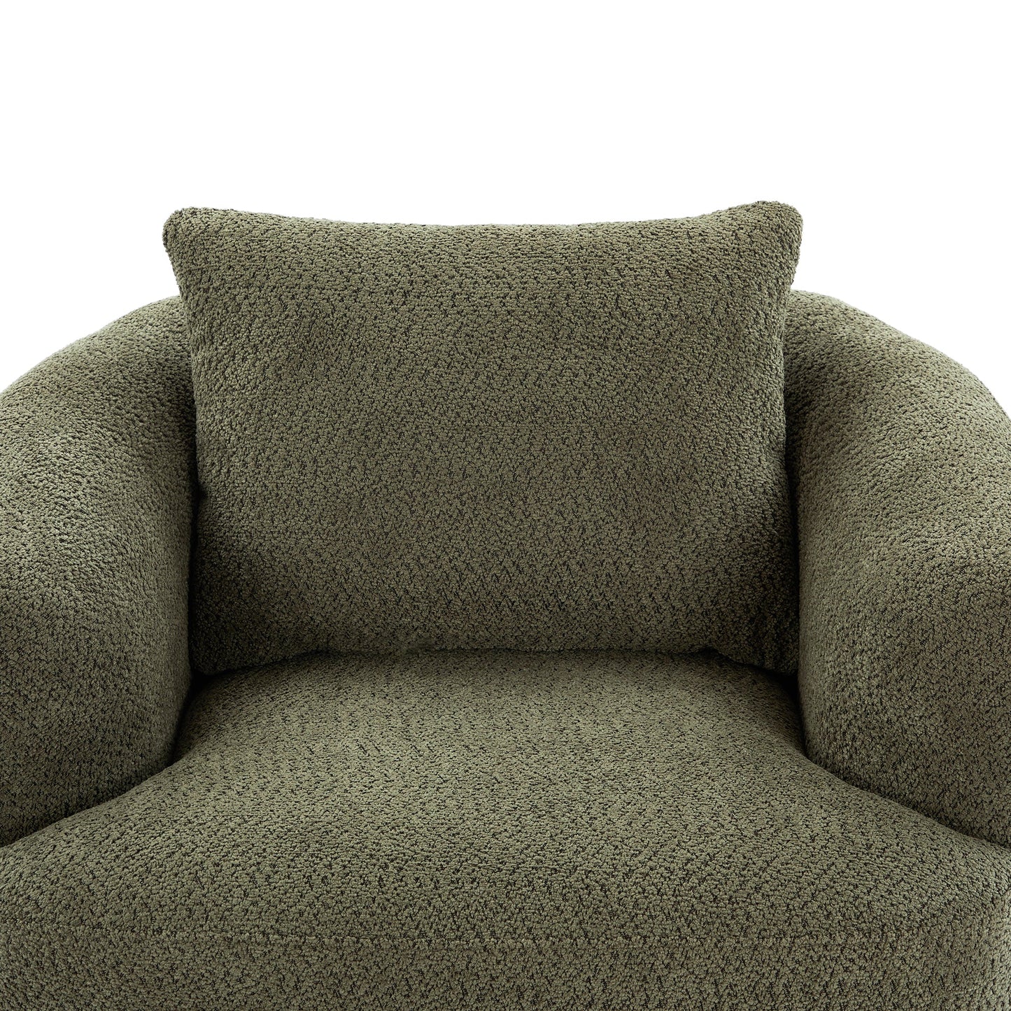 Accent Chair Swivel Barrel Chenille Green 360 Degree Pocket Spring 38 In