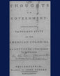 Thoughts on government applicable to the present state of the American colonies.: Philadelphia, Printed by John Dunlap, M, DCC, LXXXVI. - Paperback