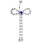 Blue Clear Gem Dainty Graceful Bow Dangle Belly Ring