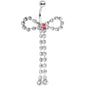 Pink Clear Gem Dainty Graceful Bow With Dangle Belly Ring