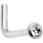 18G Grade 23 Titanium Press Fit CZ Micro Ball L Shaped Nose Ring