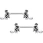 14G 9/16 Hamsa Hand Flower Barbell Nipple Ring Set