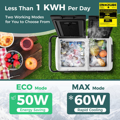 64QT Portable Compressor Fridge Freezer for Vehicles Camping Travel Truck RV Boat