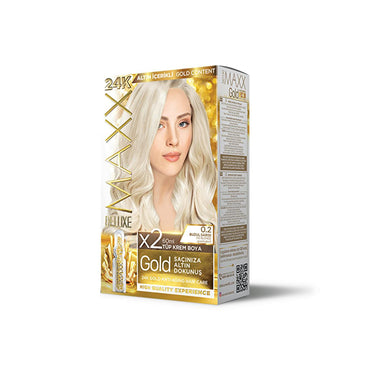 Maxx Deluxe Golden Beauty 24K Hair Dye - Nourishing, Long-Lasting Color with Nano Gold & Golden Shine