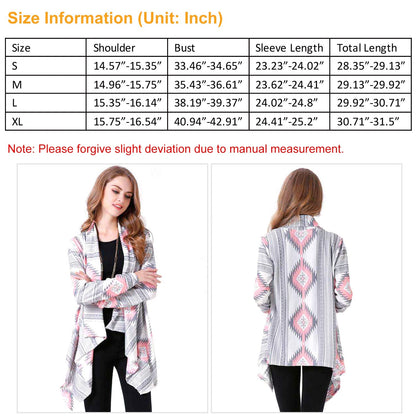 Women's Open Front Long Sleeve Cardigan – Lightweight & Breathable