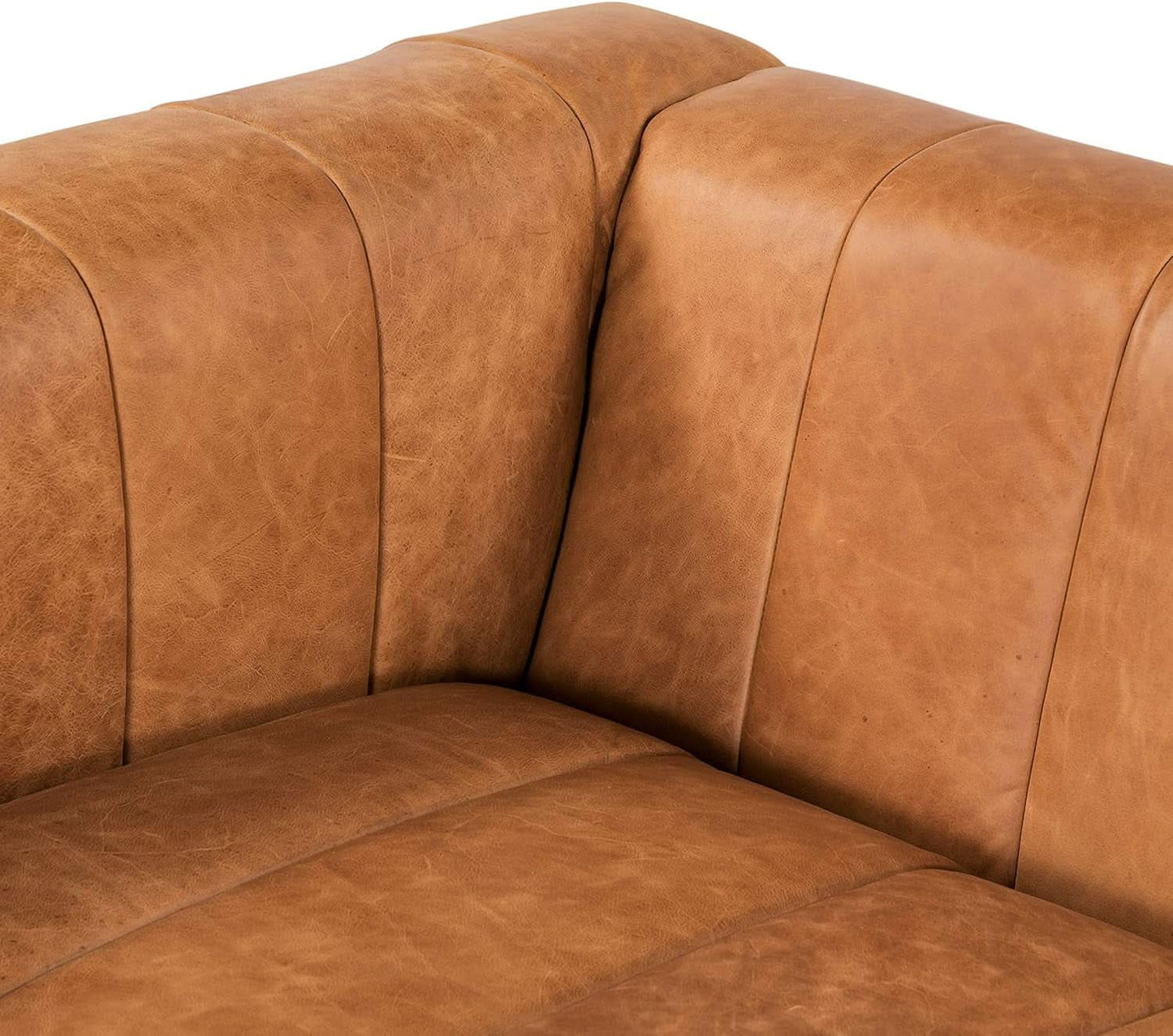 Canale 86 Inch Sofa Full Grain Italian Leather Cognac Tan