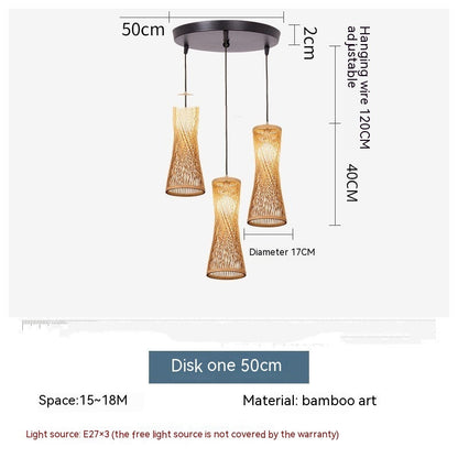 Chinese Style Bamboo Artwork Chandelier