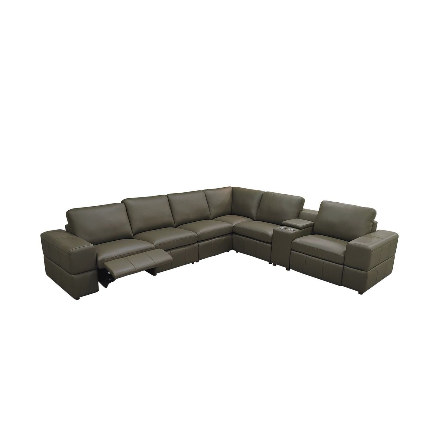 Upholstered Large Arms Sectional With Recliner Seats