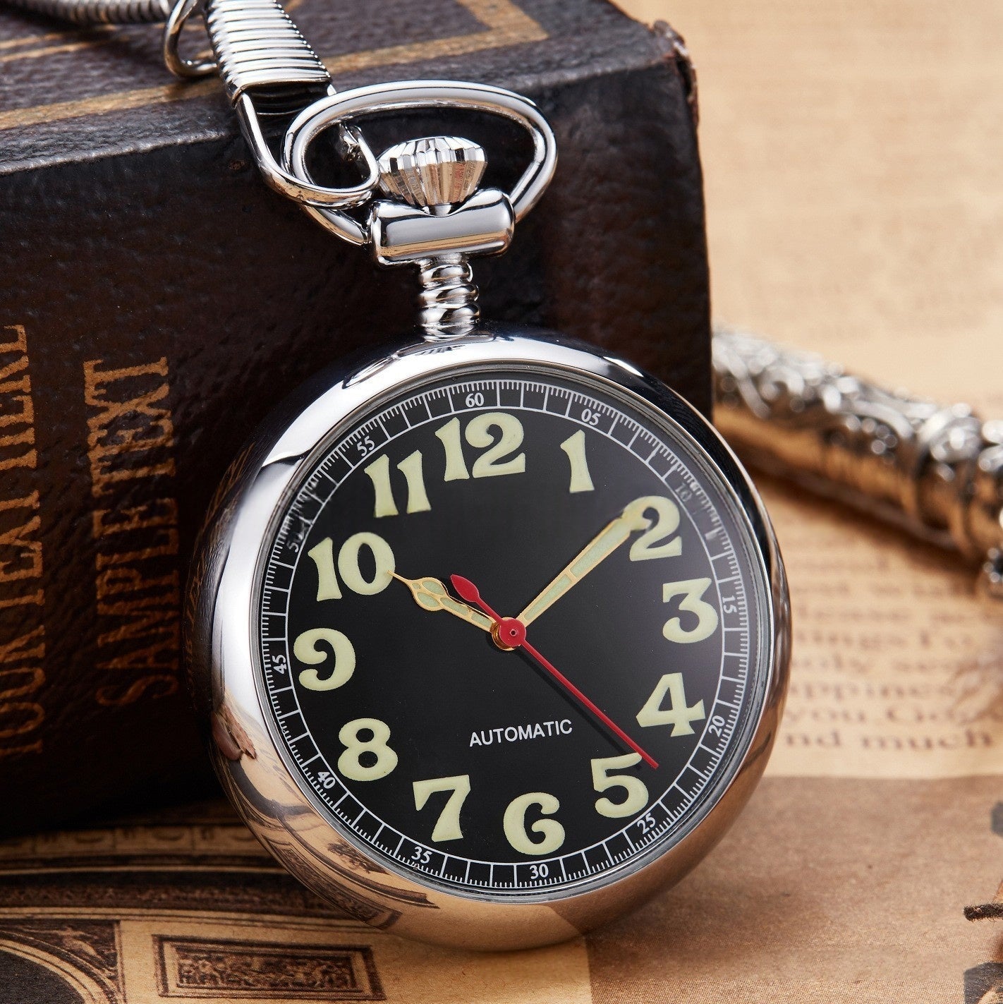 Qing Dynasty Ancient Open-Back Digital Antique-Style Quartz Pocket Watch