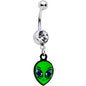 Clear Gem Vivid Invader From Beyond Belly Ring Dangle