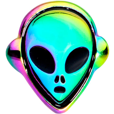 16G 1/4 Iridescent Creepy Space Alien Cartilage Tragus Earring