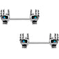 14G 9/16 Synthetic Opal Hamsa Barbell Nipple Ring Set