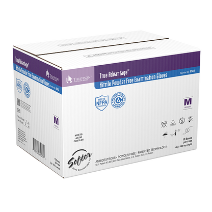 Dynarex True Advantage Nitrile Exam Gloves, Purple - 100ea/bx, 10bxs/cs (1000 Count)