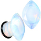 White Opalite Faceted Single Flare Plug Set 6mm to 25mm