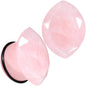 Rose Quartz Faceted Single Flare Plug Set 6mm to 25mm Sizes