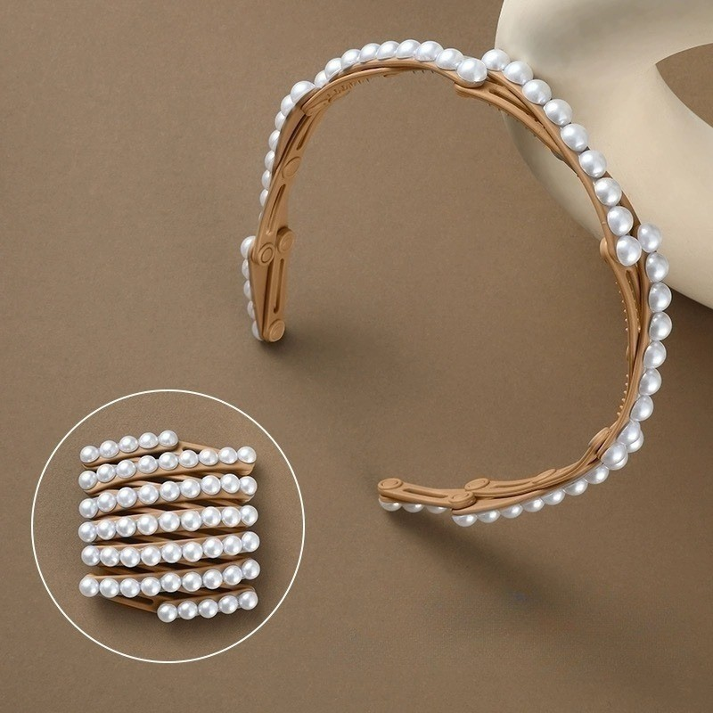 Pearl folding headband-black-resin-1 piece