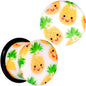 White Acrylic Pretty Pineapple Single Flare Plug Set Sizes 3mm to 16mm