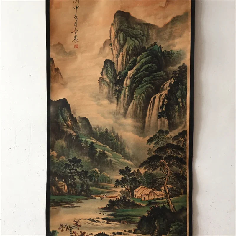 Chinese Landscape Scroll – Jin Nong Style Hanging Painting