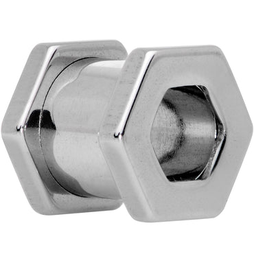 0G Geometric Hexagon Screw Fit Tunnel Plug Set