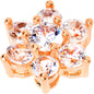 14G Clear CZ Gem Rose Gold Tone Flower Dermal Anchor Top