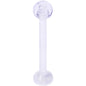 14G 5/8 Clear Flexible Bioplast Straight Barbell Retainer