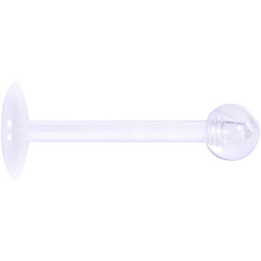 16G 3/8 Clear Flexible Bioplast Labret Monroe Tragus Retainer