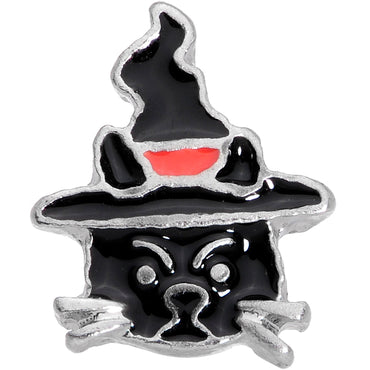 16G 1/4 Halloween Black Cat Cartilage Tragus Earring