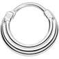 16G 3/8 Delicate Grooves Hinged Septum Ring