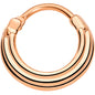 16G 3/8 Rose Gold Tone Delicate Grooves Hinged Septum Ring