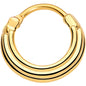 16G 3/8 Gold Tone Delicate Grooves Hinged Septum Ring