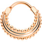 16G 3/8 Rose Gold Tone Delicate Dots Hinged Septum Ring