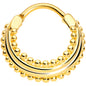 16G 3/8 Gold Tone Delicate Dots Hinged Septum Ring
