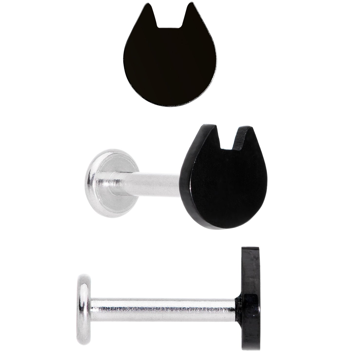 16G 5/16 Multicolor Internally Threaded Cat Labret Set of 4