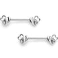 14G 9/16 Clear Gem Love Wave Barbell Nipple Ring Set