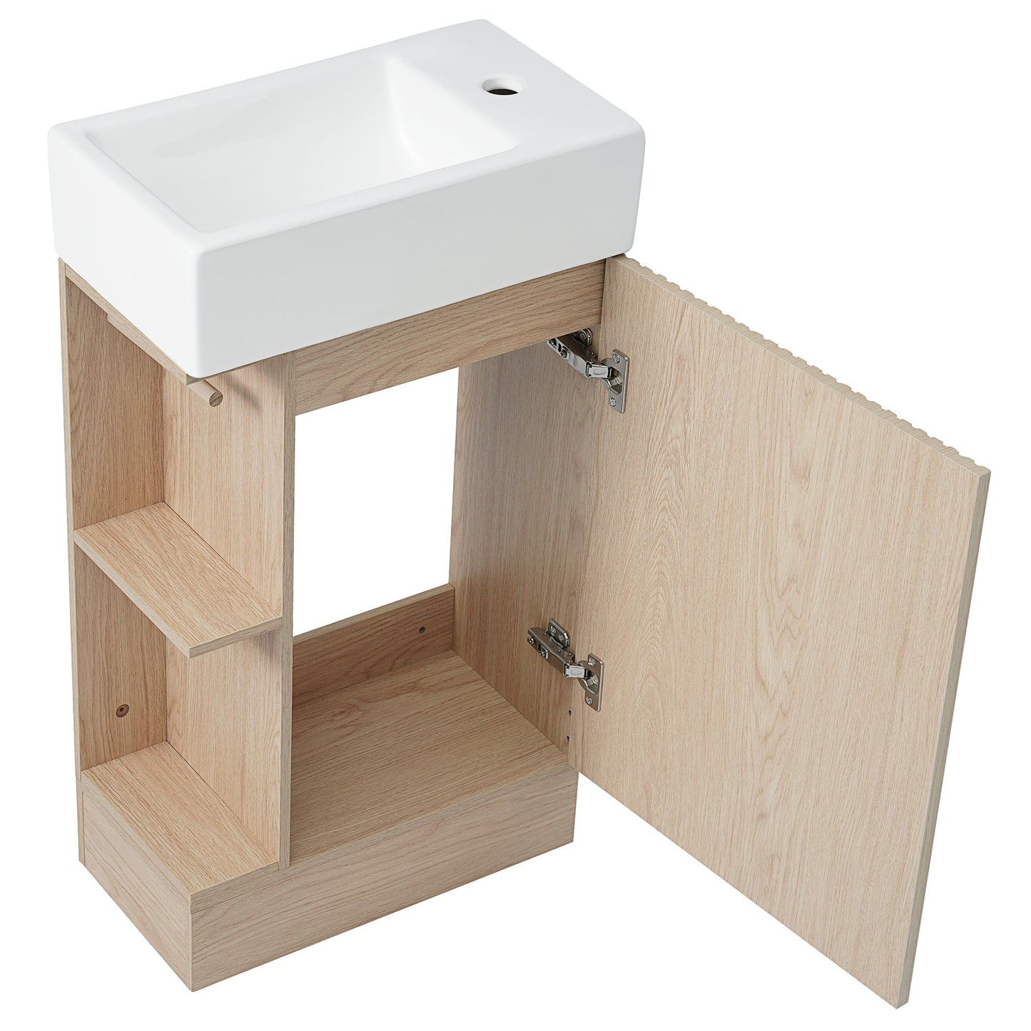 18.6' Bathroom Vanity with Sink, Bathroom Vanity Cabinet with Two-tier Shelf,...