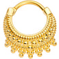 16G 3/8 Gold Tone Debutante Fashion Hinged Septum Ring