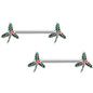 14G 9/16 Holiday Mistletoe Barbell Nipple Ring Set
