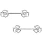 14G 9/16 Clear Gem Full Flower Barbell Nipple Ring Set