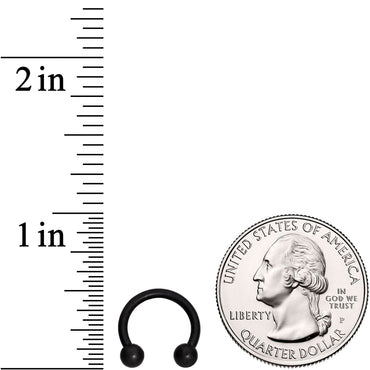 14G 3/8 Matte Black Horseshoe Circular Barbell