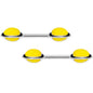 14G 9/16 Yellow Glow in the Dark Saturn Barbell Nipple Ring Set