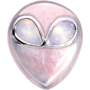 16G 1/4 White Synthetic Opal Alien Tragus Cartilage Earring
