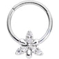 16G 3/8 Clear CZ Gem Triquetra Hinged Segment Ring