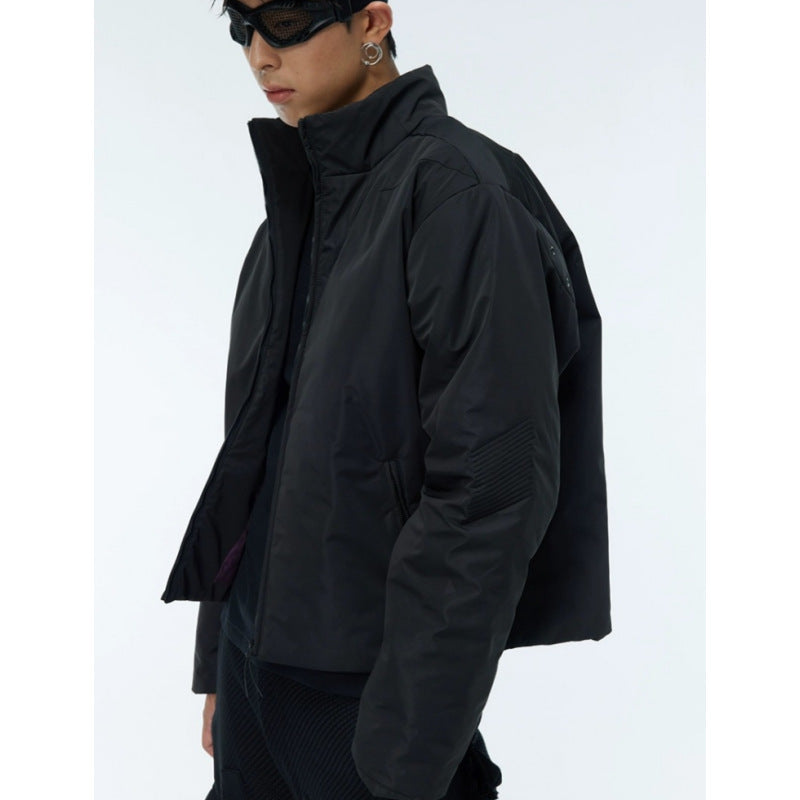 Mens Stylish American-Style Retro Stand-Collar Cotton Jacket