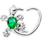 16G 3/8 Green Gem Love Lizard Right Heart Closure Ring